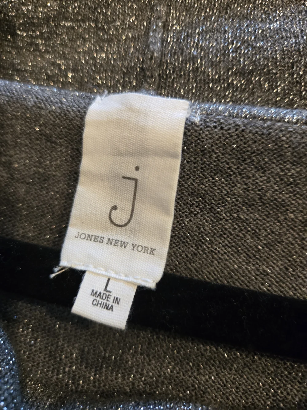 Jones New York Metallic Silver Cowl Neck Top